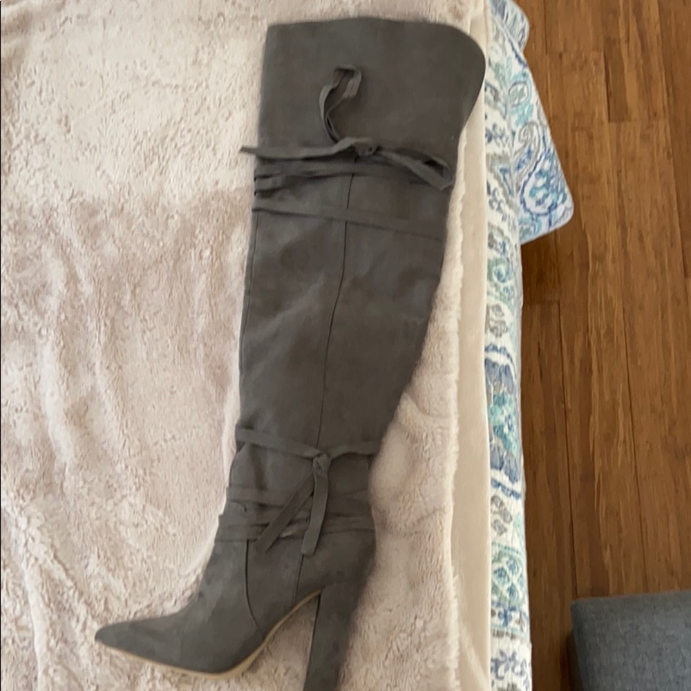 COPY - Grey Thigh High Boots